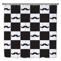 Mustache Seamless Pattern Bath Decor 62502305