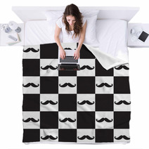 Mustache Seamless Pattern Blankets 62502305