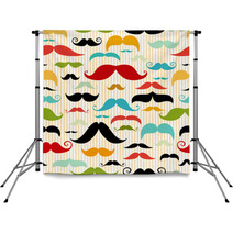 Mustache Seamless Pattern In Vintage Style Backdrops 51304363