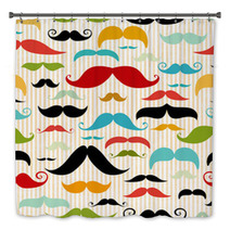 Mustache Seamless Pattern In Vintage Style Bath Decor 51304363