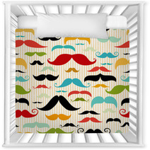 Mustache Seamless Pattern In Vintage Style Nursery Decor 51304363