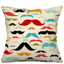 Mustache Seamless Pattern In Vintage Style Pillows 51304363