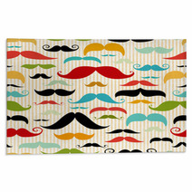 Mustache Seamless Pattern In Vintage Style Rugs 51304363