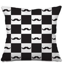 Mustache Seamless Pattern Pillows 62502305
