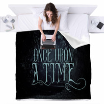 Mysterious Fairy Tale Background Of Dark And Haunted Forest With Text Blankets 221882083