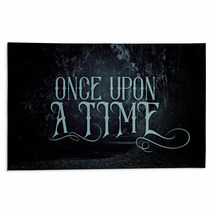 Mysterious Fairy Tale Background Of Dark And Haunted Forest With Text Rugs 221882083