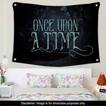 Mysterious Fairy Tale Background Of Dark And Haunted Forest With Text Wall Art 221882083