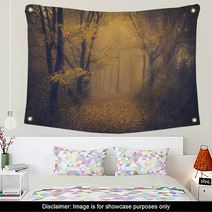 Mysterious Foggy Forest With A Fairytale Look Wall Art 63658697