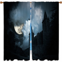 Mysterious Medieval Castle Window Curtains 60762592