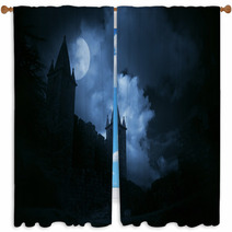 Mysterious Medieval Castle Window Curtains 60943216