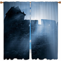 Mysterious Medieval Castle Window Curtains 61265281