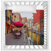 Narrow Canal Among Old Colorful Brick Houses In Venice Nursery Decor 67182191