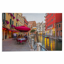 Narrow Canal Among Old Colorful Brick Houses In Venice Rugs 67182191