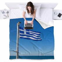 National Flag Of Greece Blankets 67248735