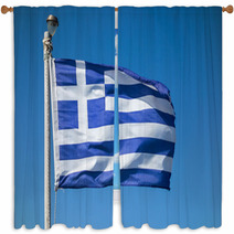 National Flag Of Greece Window Curtains 67248134