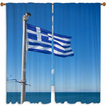 National Flag Of Greece Window Curtains 67248735