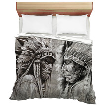 Native American Indian Head Chief Retro Style Bedding 49355481