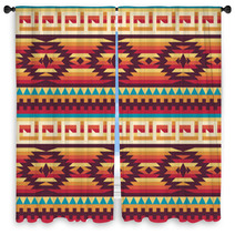 Native American Pattern Window Curtains 42795988
