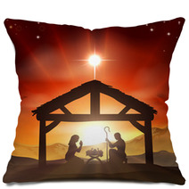 Nativity Christian Christmas Scene Pillows 54352064