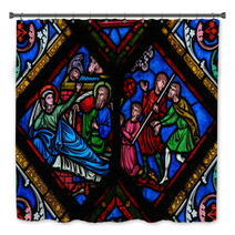 Nativity Scene At Christmas - Stained Glass Bath Decor 57895083