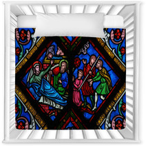 Nativity Scene At Christmas - Stained Glass Nursery Decor 57895083