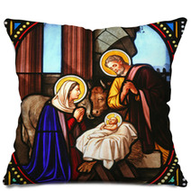 Nativity Scene, Church Of St. Catherine, Bethlehem Pillows 18432255