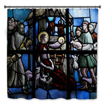 Nativity Scene Stained Glass Bath Decor 37600349