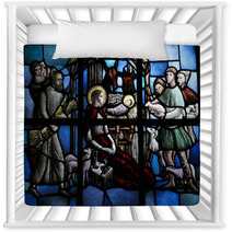 Nativity Scene Stained Glass Nursery Decor 37600349