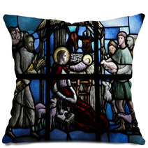 Nativity Scene Stained Glass Pillows 37600349