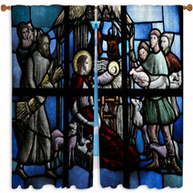 Nativity Scene Stained Glass Window Curtains 37600349