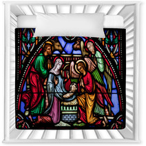Nativity Scene Tinted Stained Glass Window Art Nursery Decor 43813818