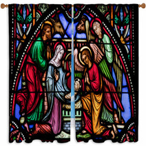 Nativity Scene Tinted Stained Glass Window Art Window Curtains 43813818