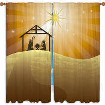Nativity Scene Window Curtains 45434424
