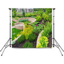 Natural Landscaping In Home Garden Backdrops 67080687