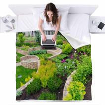 Natural Landscaping In Home Garden Blankets 67080687