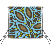 Nature Blue And Brown Leaves Print Backdrops 71145850