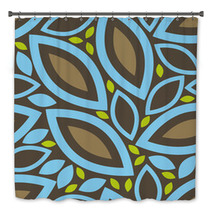 Nature Blue And Brown Leaves Print Bath Decor 71145850