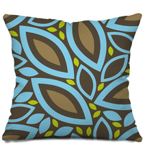 Nature Blue And Brown Leaves Print Pillows 71145850