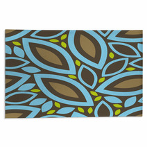 Nature Blue And Brown Leaves Print Rugs 71145850