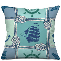 Nautical Patchwork Seamless Pattern Pillows 66922490