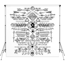 Navajo Aztec Vector Tribal Ethnic Ornament Backdrops 108780560