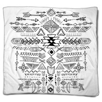 Navajo Aztec Vector Tribal Ethnic Ornament Blankets 108780560
