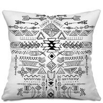 Navajo Aztec Vector Tribal Ethnic Ornament Pillows 108780560