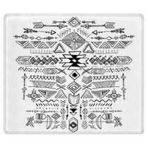 Navajo Aztec Vector Tribal Ethnic Ornament Rugs 108780560
