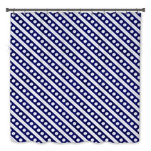 Navy Blue And White Small Polka Dots And Stripes Pattern Repeat Bath Decor 68631538