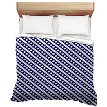 Navy Blue And White Small Polka Dots And Stripes Pattern Repeat Bedding 68631538