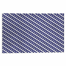 Navy Blue And White Small Polka Dots And Stripes Pattern Repeat Rugs 68631538