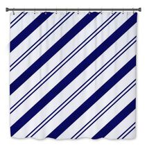 Navy Blue Diagonal Lines Stripes Bath Decor 59484441
