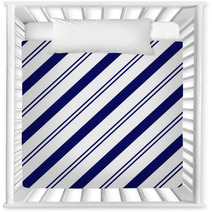 Navy Blue Diagonal Lines Stripes Nursery Decor 59484441