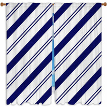 Navy Blue Diagonal Lines Stripes Window Curtains 59484441